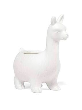 Kikkerland white porcelain llama duo planters